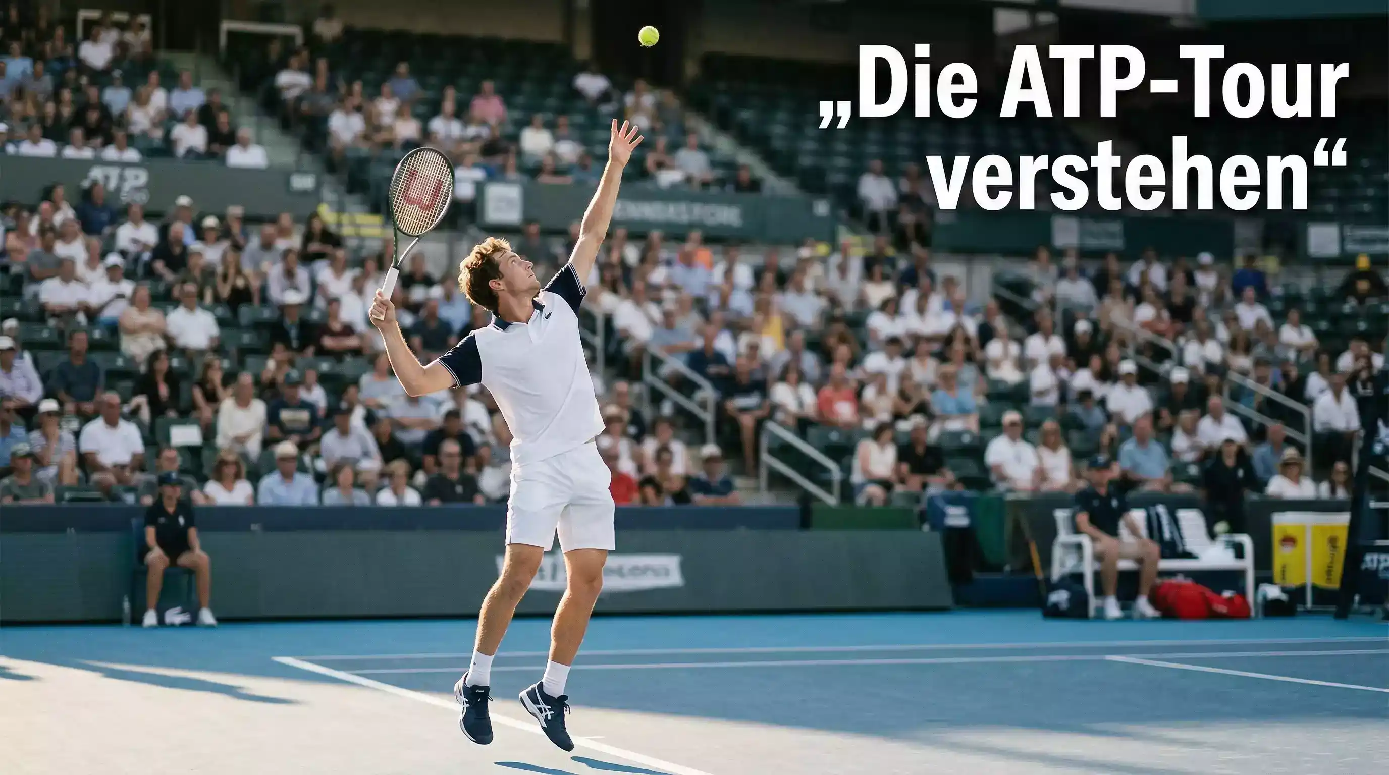 Tennisspieler beim Aufschlag auf einem ATP-Hartplatzturnier – Turnierstruktur und Wettmärkte